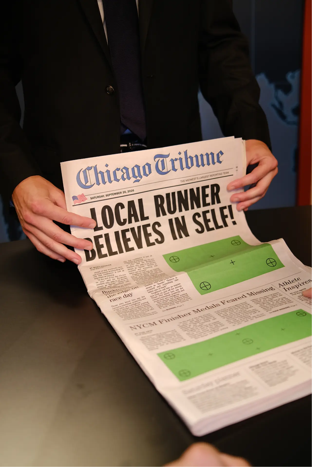 Anchor holding the Local Runner Believes in Self front page